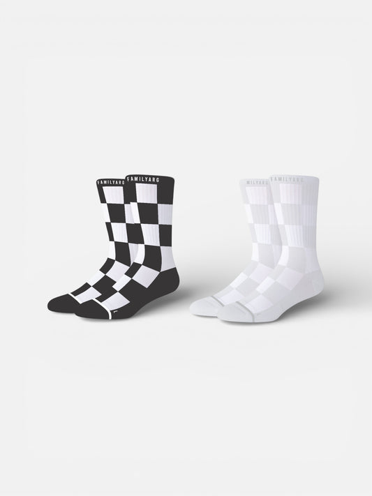 Medias Familyarg Pack Japanese x2 Skateboarding Blanco Negro