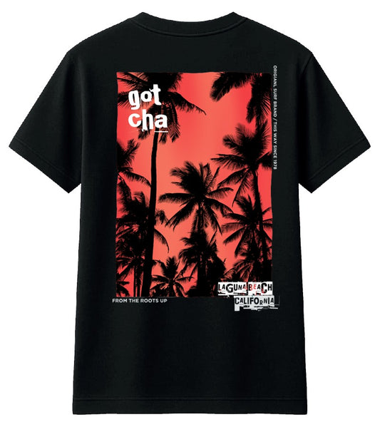 Remera Gotcha Palms On Fire Negro