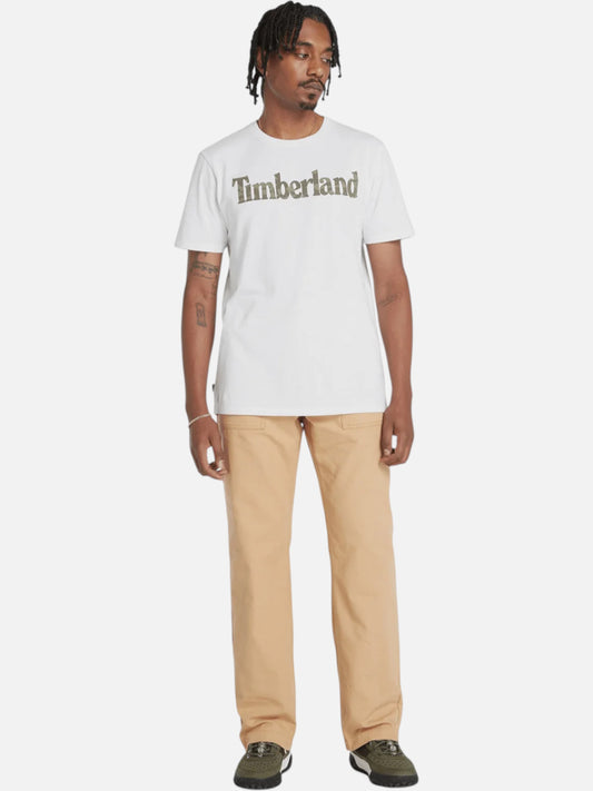 Remera Timberland Wordmark Camo Blanco