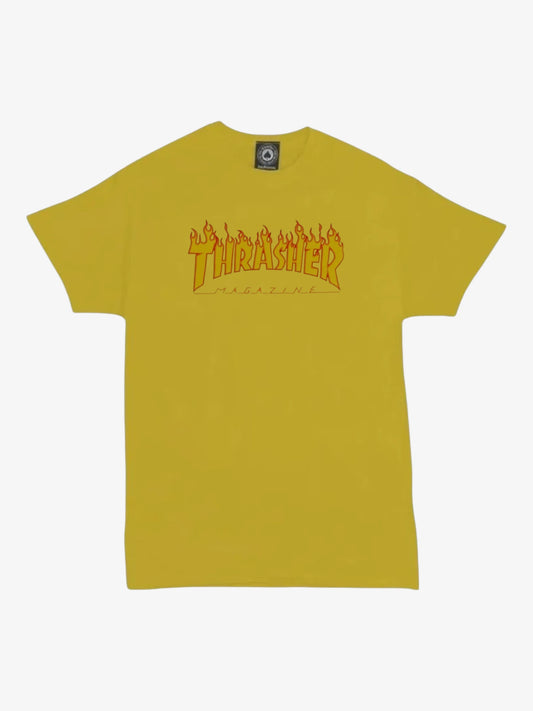 Remera Thrasher Flame Amarillo Oscuro - Indy
