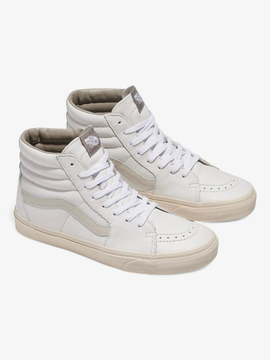 Zapatillas Vans Sk8 Hi Leather Crudo Blanco
