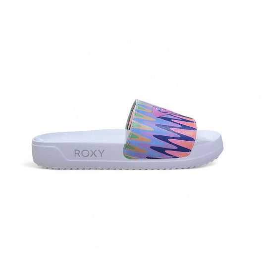 Ojota Roxy Slippy Platform Print Blanco Rosa