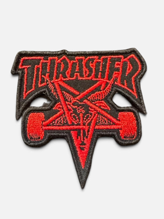 Parche Thrasher Skategoat Negro Rojo