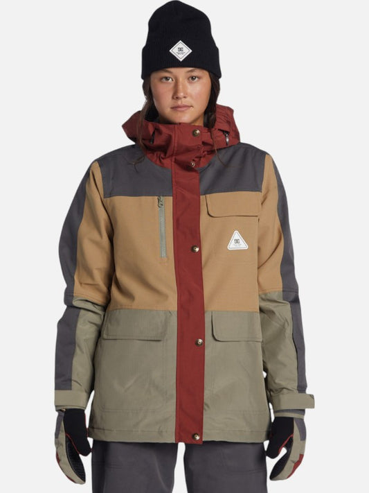 Campera DC Mujer Snow Liberate Beige Azul Bordo