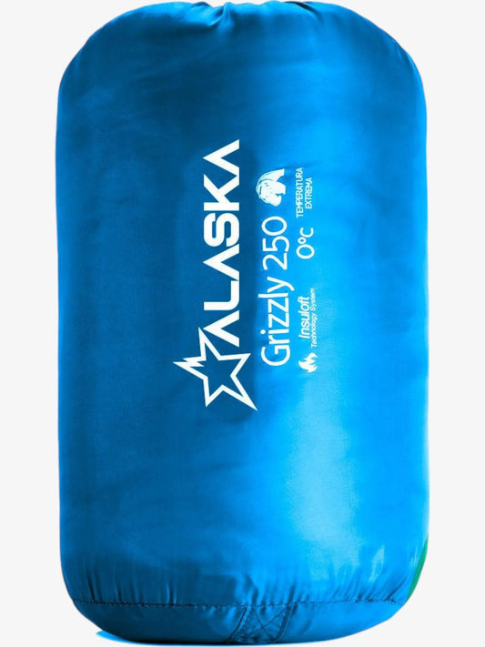 Bolsa de Dormir Alaska Grizzly 250 0° Cierre Izquierdo Azul