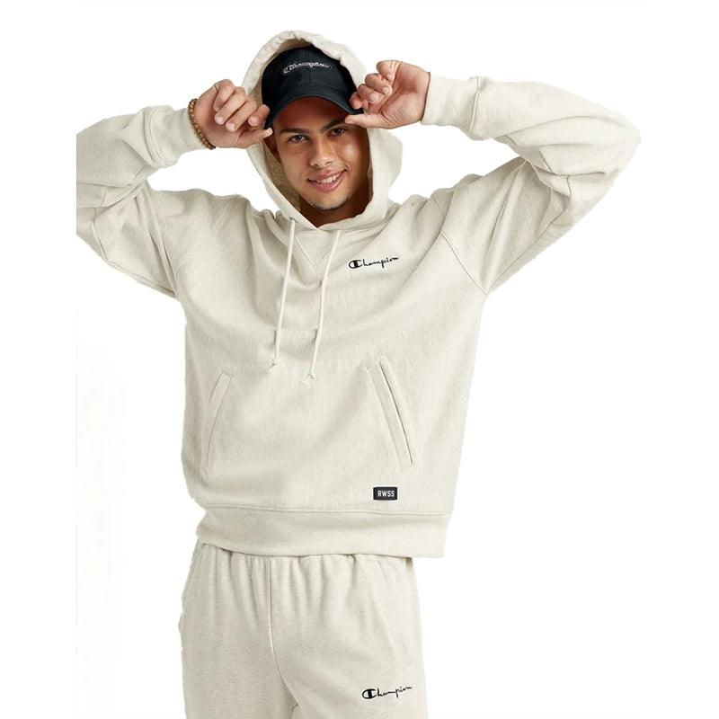 Buzo Champion Logo Script Rustico Crema