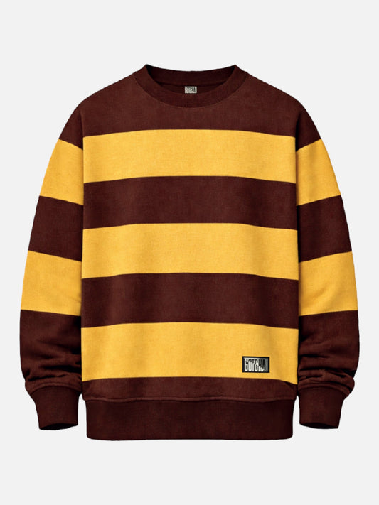 Buzo Gotcha Stripe Crew Oversize Bordo Amarillo