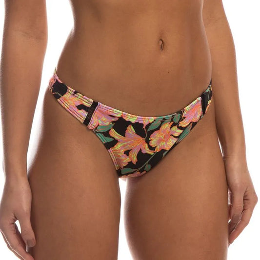 Bottom Rusty Peach Amber Cheeky Bik Negro Floreado