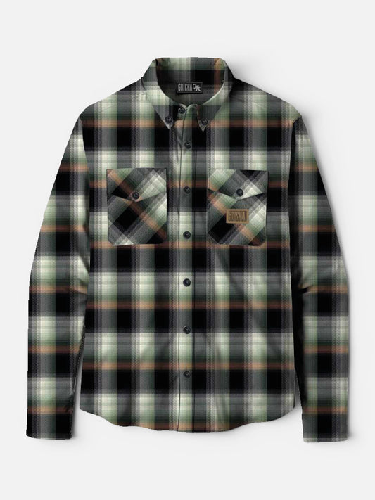 Camisaco Gotcha Viyella Espigada Negro Crudo