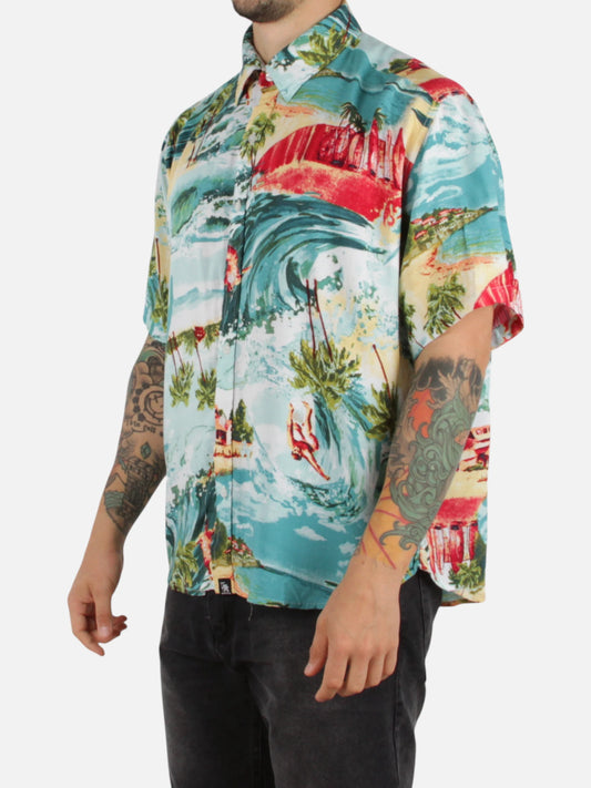 Camisa Gotcha Surfing Verde Print
