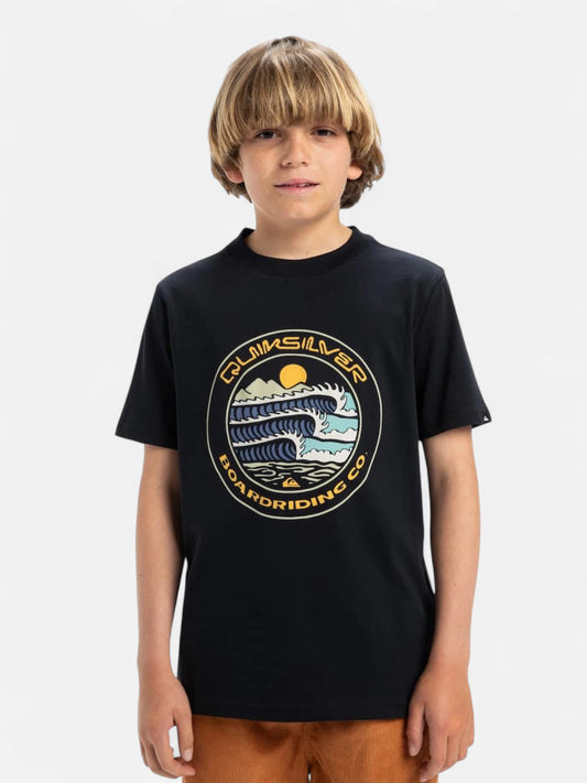 Remera Niño Quiksilver Evo Three Seas Negro