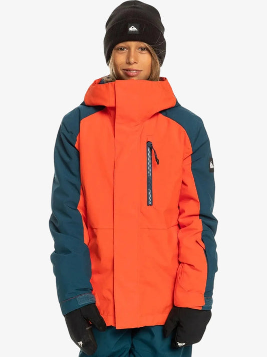 Campera Niño Quiksilver Snow Mission Block Niño Naranja Azul