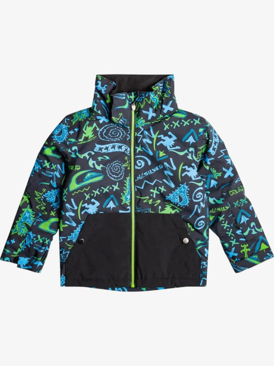 Campera Quiksilver Snow Little Mission Niño Negro Verde