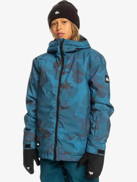 Campera Quiksilver Snow Mission Printed Niño Azul Camuflado
