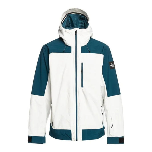 Campera Quiksilver Snow Ultralight Blanco Azul Petroleo - Indy