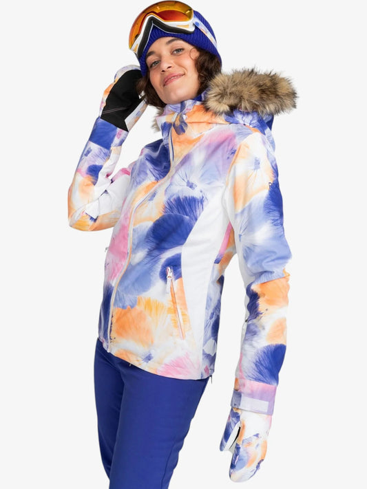 Campera Snow Roxy Jet Ski Mujer Violeta Blanco