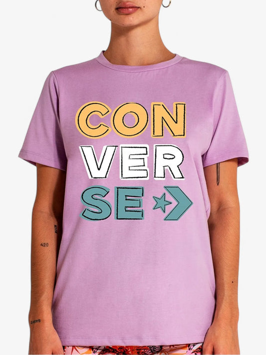 Remera Converse Plant Block Lila