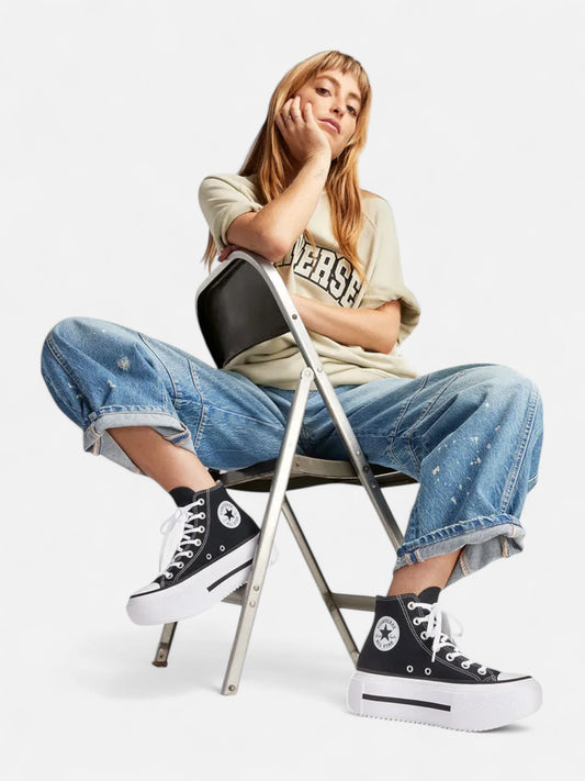 Zapatillas Converse Chuck Taylor Double Stack Hi Negro Blanco