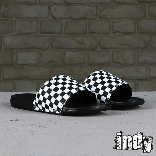 Ojota Vans Mujer M La Costa Sline On Negro Blanco Cuadrille