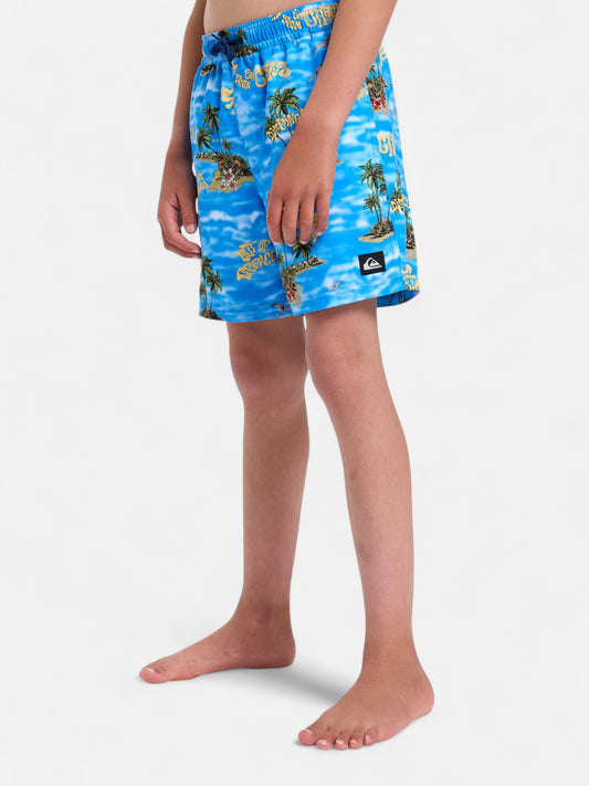 Malla Quiksilver Niño Tb Volley Everyday Straight 14 Celeste