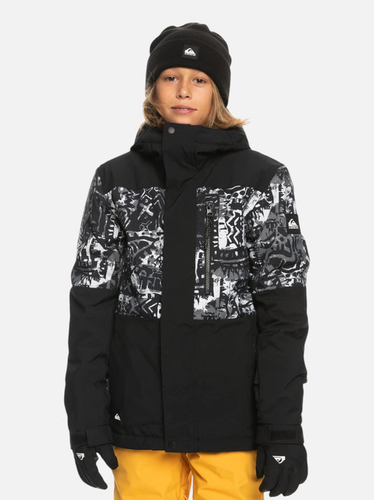 Campera Quiksilver Snow Niño Mission Printed Block Negro Print