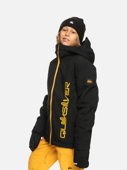 Campera Quiksilver Snow Niño Morton Negro Amarillo