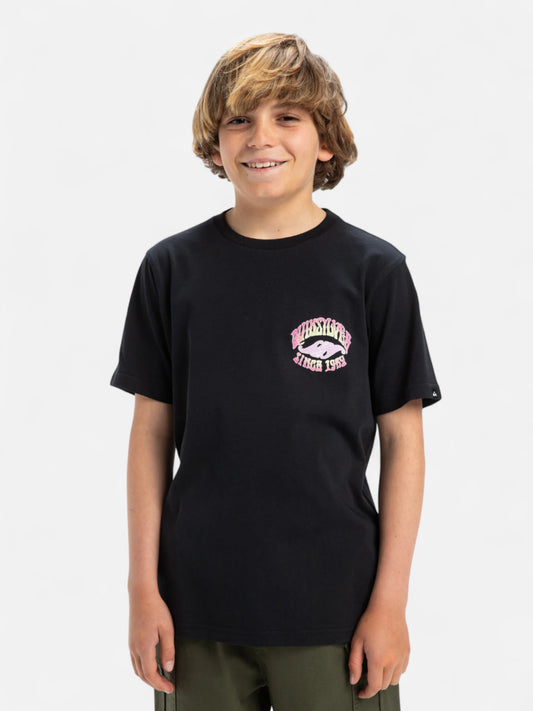 Remera Quiksilver Niño Ev Times Up Negro