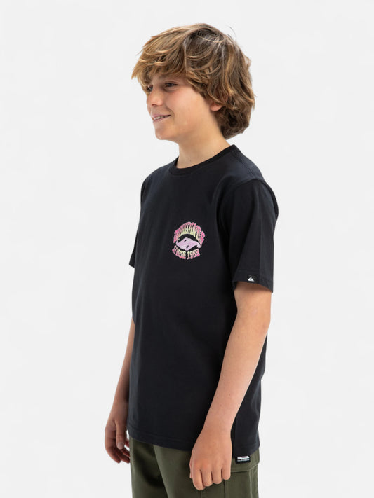Remera Quiksilver Niño Ev Times Up Negro