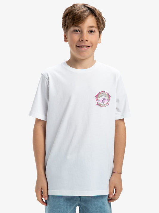 Remera Quiksilver Niño Ev Times Up Blanco