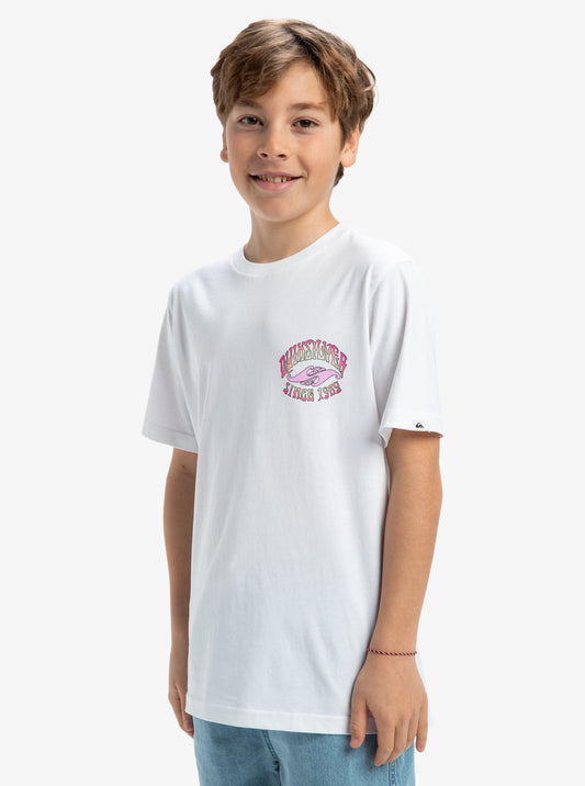 Remera Quiksilver Niño Ev Times Up Blanco
