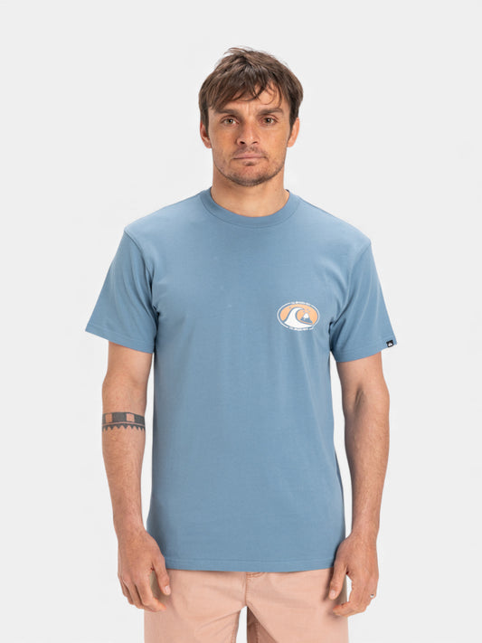 Remera Quiksilver Flower Chaos Celeste