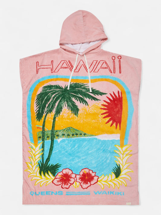 Poncho Roxy Atlas Rosa Print