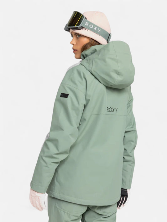 Campera Snow Roxy Slope Np Gris Verde Mujer