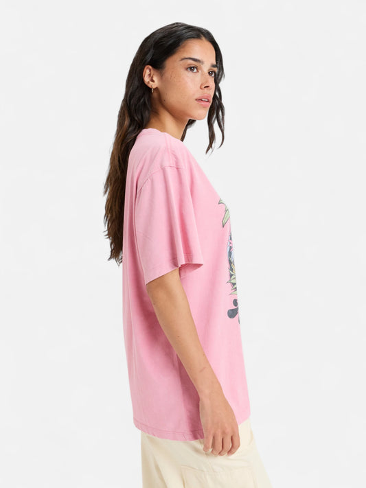 Remera Roxy Sunny Oversize Optic Wash Rosa