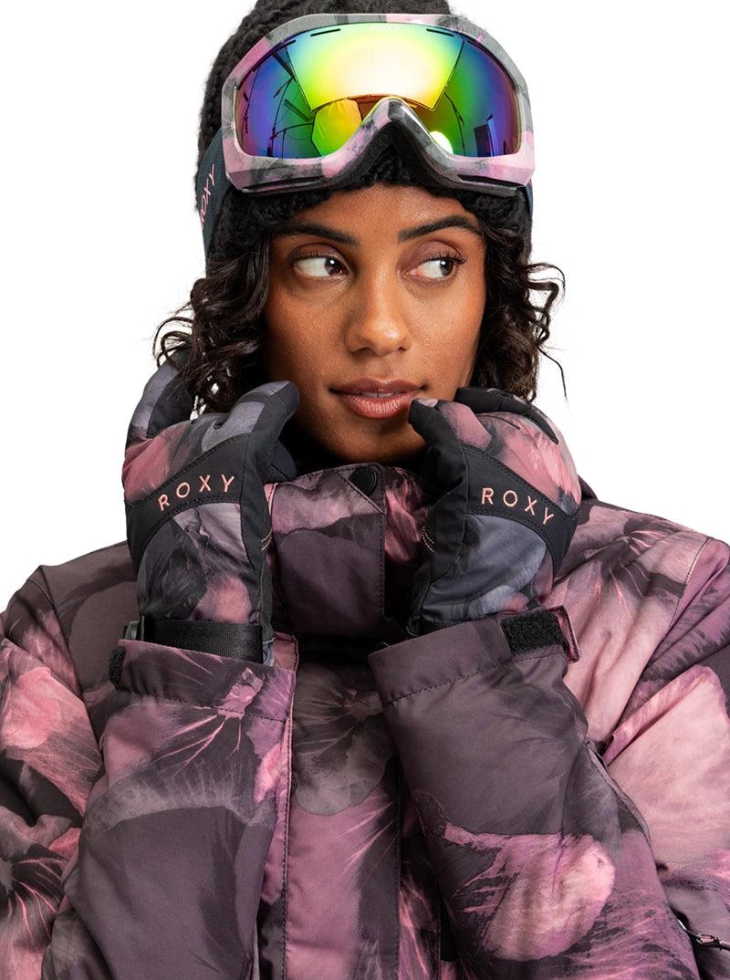 Guantes Roxy Snow Jetty Negro Rosa - Indy