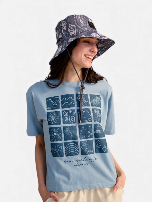 Remera Elepants Mujer Sur Salvaje Celeste Azul