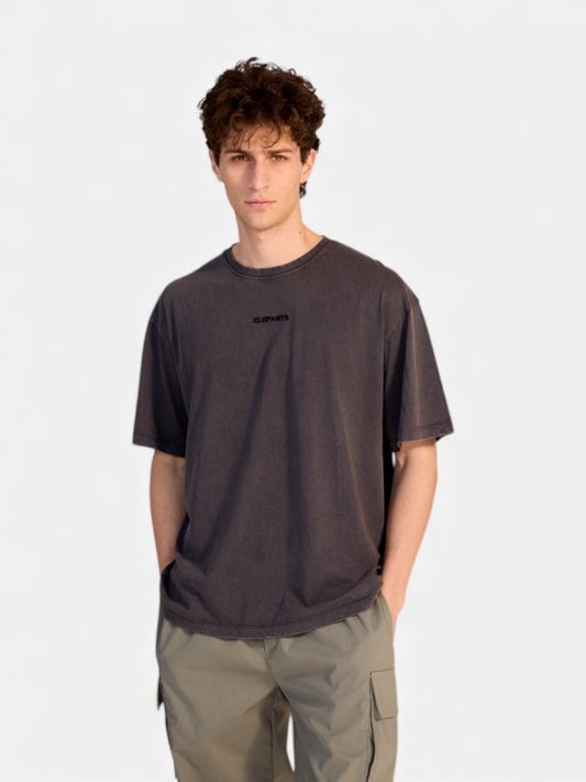 Remera Elepants Over Brand Acid Wash Gris Topo