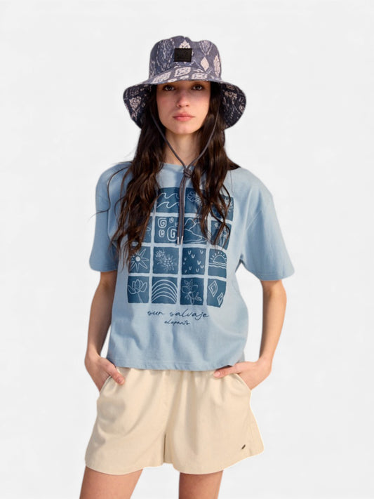 Remera Elepants Mujer Sur Salvaje Celeste Azul