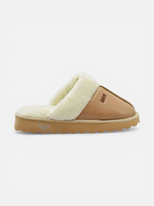 Pantuflas Roxy Malmo Marron Blanco