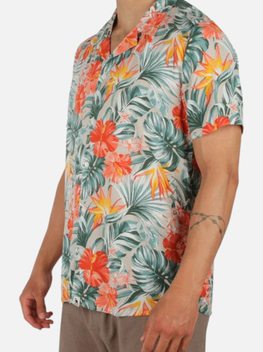 Camisa Gotcha Sunset Naranja Floreado
