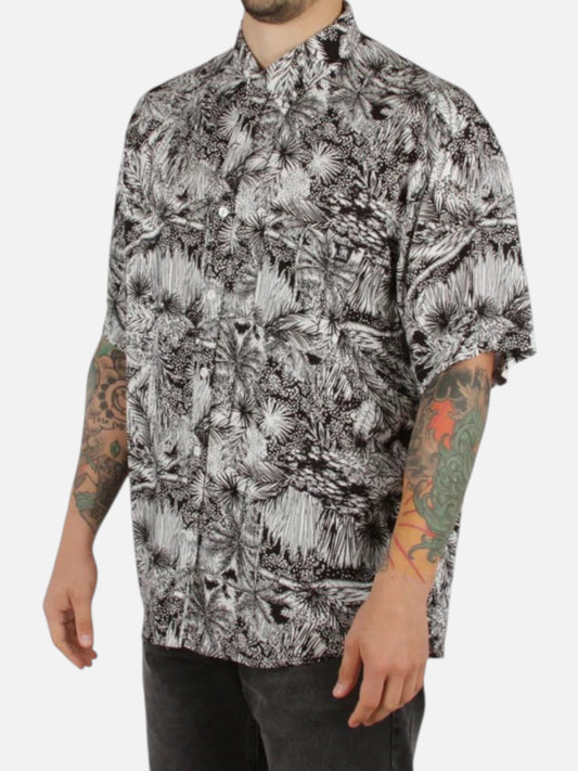 Camisa Gotcha Tropical Negro Blanco