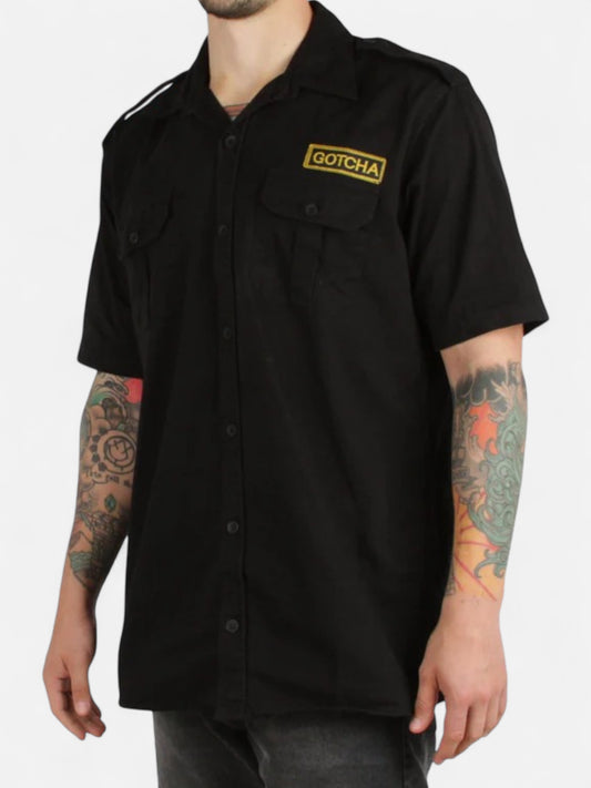 Camisa Gotcha Surf Wave Negro Amarillo