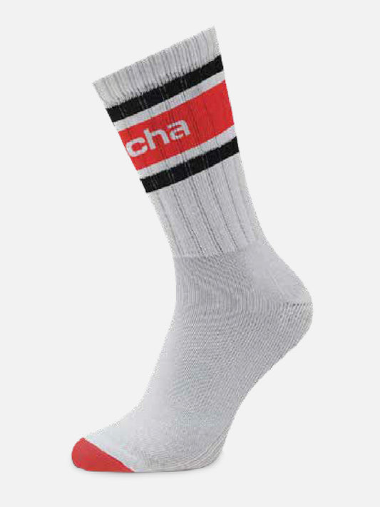 Medias Gotcha 3/4 Stripe Blanco Rojo