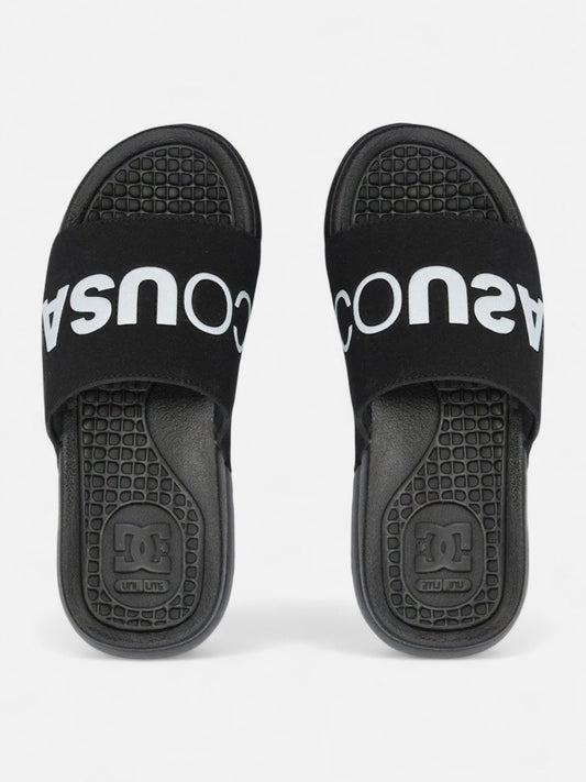 Ojota Dc Slide Negro Blanco