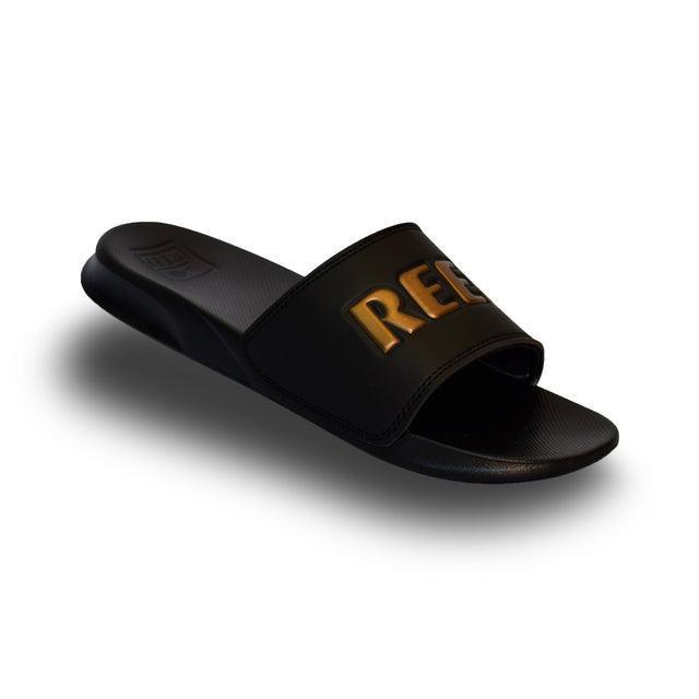 Ojota Reef Slide Slw Ul Girl Negro Dorado - Indy