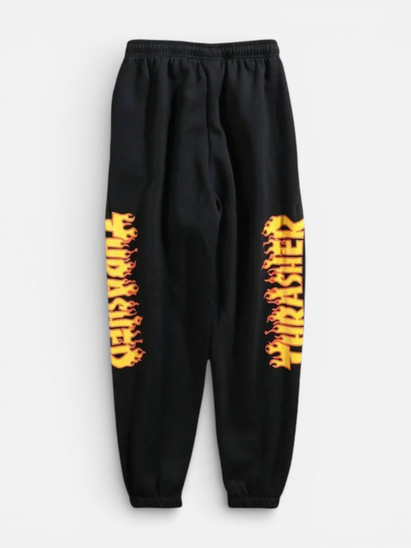 Pantalon Buzo Thrasher Flame Negro