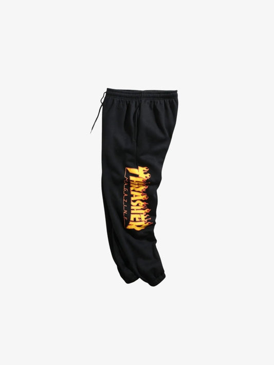 Pantalon Thrasher Sweatpant Flame Niño Negro