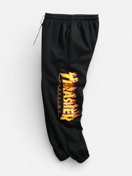 Pantalon Buzo Thrasher Flame Negro
