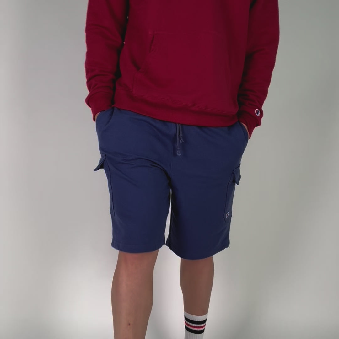 Bermuda Champion Cargo Rustico Logo Azul