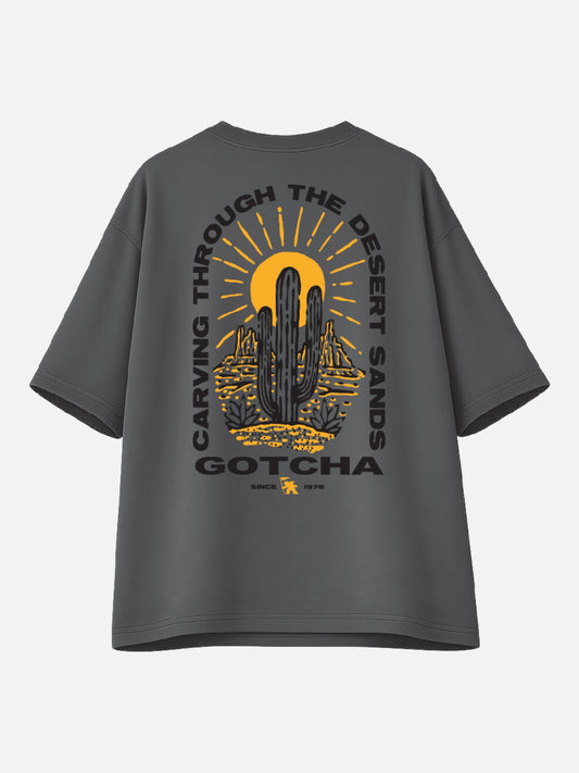 Remera Gotcha Desert Oversize Gris Topo